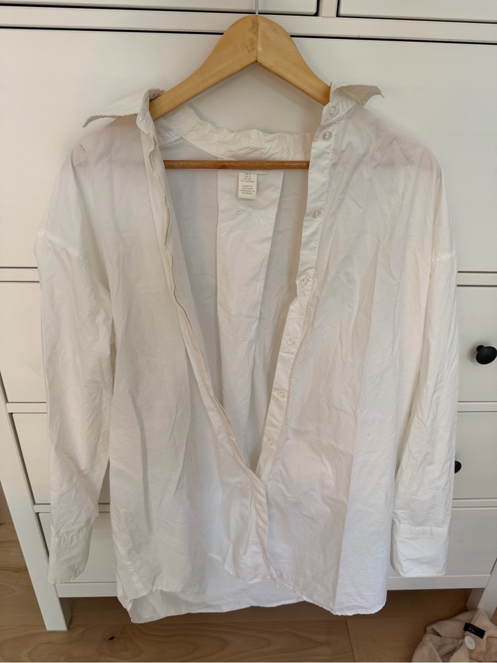 Oversized Women’s White Casual Button-Up Shirt Dress
